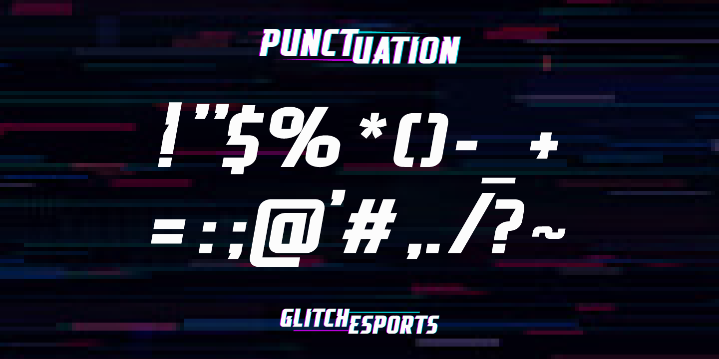 Пример шрифта Glitch Esports #3